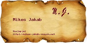 Mikes Jakab névjegykártya